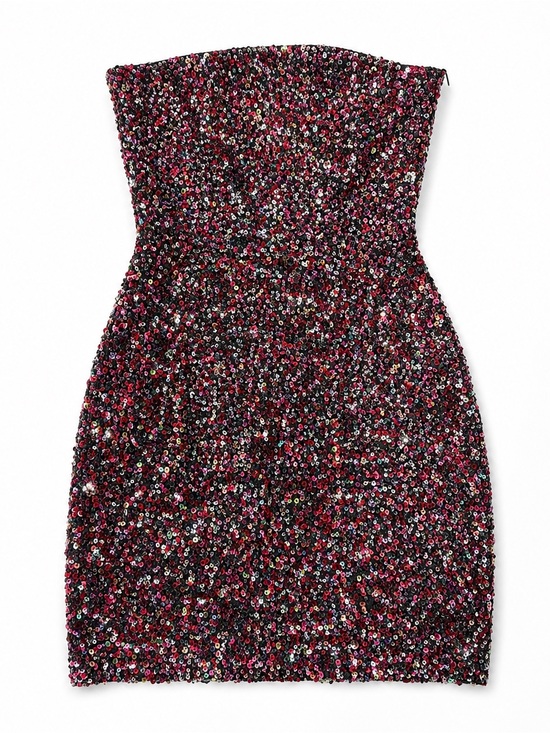 Retrofete Dresses & Skirts - Retrofête Multicolor Sequin Strapless Mini Dress | Party Cocktail Glam Size 4